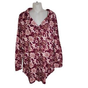 Thalia Sodi Women Sleep Shirt PJs Pajama Nightgown Top Medium Pink Floral Pocket